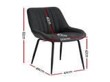 Artiss 4x Dining Chairs Retro PU Leather Kitchen Lounge Cafe Accent Chair Black DINC-K-2602-BKX4