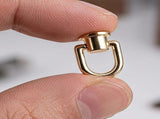 25 Pairs Mini D Ring Handbag Making Accessories - Alloy Hardware Golden 360 Degree Rotatable Ball V1192-AZ-W-21473