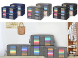 4PCS Clothes Storage Bag Large Capacity Clothing Organizers Foldable Closet Container with Clear V1294-YM0523-10334568