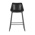 Artiss Bar Stools Kitchen Counter Barstools Leather Metal Chairs Black x2 BA-TW-8068-BKX2