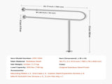 Toilet Safety Rail, 80 cm U-Shaped Handicap Bar, 304 Stainless Steel Senior Safety Pole, Toilet V952-CSFSYZTBKFZ3JJ2VOV0