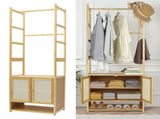 High Strength Bamboo Clothing Rack Closet Organizer Storage Cabinet & Shoe Shelf V767-JJ-ZY1113