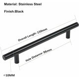 20 pcs Black Furniture Handle Black Kitchen Cabinet Handle T Handles Black Drawer Cupboard Handles V1188-MS-227-1226