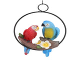 Garden Iron Ring Parrot Pendant Resin Bird Model Crafts Courtyard Balcony Decorations Small Red Blue V1294-YM0512-3111220286711