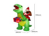 Santaco Christmas Inflatables Outdoor Santa Claus Riding Dinosaur Lights Dcor INFL1046