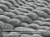Updated Grey Throw Blanket for Couch and Bed- Super Soft and Warm 3D Checkered Fluffy Fuzzy Fleece V1107-742-51520-GRY5