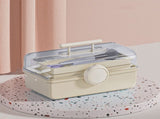 Makeup Organizer, With Removable Tray, 3 Layers Portable Cosmetic Storage Box Easily Organize Your V1366-AZ2-W-12455