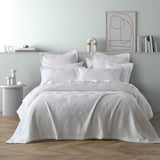 Bianca Cassiano White Polyester Jacquard Coverlet Set Super King V442-BCA-COVERLETS-CASSIANO-WHITE-SK