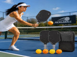 Grey T700 Carbon Fiber Pickleball Paddle Set - 16mm Textured Matte Finish with Oxford Carry Bag & PE V888-ELOSUNG47351