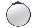 Baroque Black Round Wall Mirror 100x98cm V637-20968