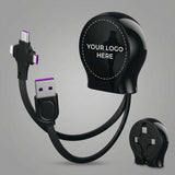 10Pack Retractable 3-in-1 Charging Cable, Fast Charging Travel Cable for iPhone, Samsung & Android, V1107-905-78803-BLK-10PACK