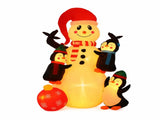 Jingle Jollys Christmas Inflatable Snowman 1.8M Height LED Outdoor Decorations Warm Light XMAS-INF-SNOWMAN-6FT-WW