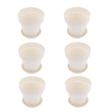 Set of 6 White Plastic Plant Pots for Indoor and Outdoor Gardening, Plant Containers for Flowers and V1370-AZ4-11800