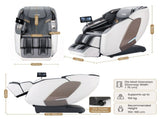 Livemor Prestige 4D Dual Mechanism Massage Chair, Full Body Zero Gravity Recliner with Extended SL FBMC-2GEAR-WHGY