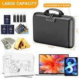 Fireproof Organizer with Lock, Hard-Shell Case Fireproof Document Box with 13 Pocket Accordion V1107-120-02255-BLK