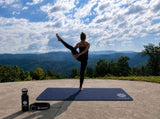 Mandala Yoga Mat Premium Bundle, Includes Yoga Mat 188cm H x 61cm W, Yoga Strap & Steel Hydration V398-MA-494MDB