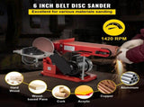 Belt Sander 4" x 36", Disc Combo Sander 6",Electric Adjustable Bench Belt Sander 375W,Grinder Bench V952-915BD-46NSDJ00001V3