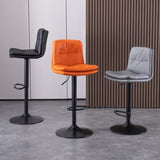 Bar Stools Kitchen Bar Stool Leather Barstools Swivel Gas Lift Counter Chairs x2 BS8406 Black V255-8406-BLACK