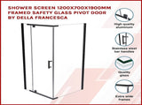 Shower Screen 1200x700x1900mm Framed Safety Glass Pivot Door By Della Francesca V63-829221