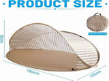 Beach Tent Sun Shelter, Beach Shade Tent with UPF 50 UV Protection for 2-3 Person, Portable & Easy V1192-AZ-W-21195