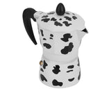 Aluminum Coffee Pot Kettle, Moka Maker for Home Use, Milk Cow Color, 3 Cups, 150ml V1263-JX-3001