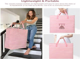 2 Pack Thin Stripe Laundry Hamper with Handles, Pink 75L V1237-ZY00B0DGKS7S6B
