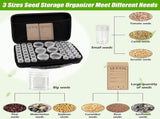 48 Slots Seed Storage Organizer with Seed Jars, Label Stickers and Funnel, Garden Seed Saving Box V1237-ZY-924-154