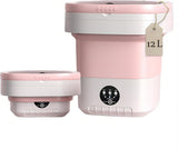 12L Mini Foldable Portable Washing Machine for Travel Small Apartments Student Rooms, Pink V1188-MS-325-0222