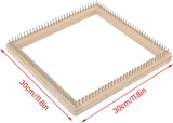 Square Wooden Knitting Loom Board, Beech Wood with Stainless Hooks for Blankets Scarves, 30 x 30cm V1188-MS-721-319