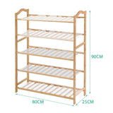 Levede Bamboo Shoe Rack Storage Wooden EA0222-80-5