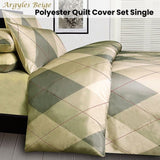 Big Sleep Argyles Beige Quilt Cover Set Single V442-HIN-QUILTCS-ARGYLES-BEIGE-SB