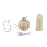 Small Table Lamp Bedside Nightstand Mini Lamp for Bedroom Living Room Side Table Rattan Pleated V1294-YM0901-3119230197611
