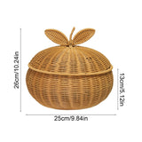 Rattan Bread with Lid, Handwoven Household Boxes, Multi-Purpose Decorative Storage V1366-AZ2-W-23617