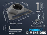 Satellite Dish Pole Mount Kit, Stable 3 Point Support Structure, Heavy Duty Weatherproof PC Housing, V1366-AZ2-W-15523