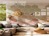 10 Piece Yashumito Hexagonal Felt Pinboard Tiles with 50 Adhesive Tabs, 30 x 26 cm V1237-ZY-818-144