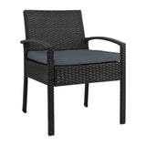 Gardeon Outdoor Dining Chairs Patio Furniture Rattan Lounge Chair Cushion Felix ODF-CHAIR-TEA-BK