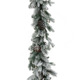 Christmas Garland with Lights - Battery Operated 274cm Snowy Dorchester 112_NATSD274