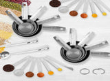 16Pc Magnetic Stainless Steel Measuring Cups & Spoons Set, 7 Heavy Duty Cups,8 Double Sided Spoons V1189-LWWAL-20260325-00628