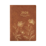 2026 PU Weekly Planner with Dated Pages Refillable 6 Rings Leather Binder Academic Journal Notebook V1192-AZ-W-23284