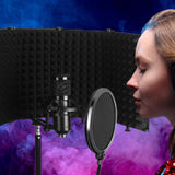 5-Panel Microphone Isolation Shield Studio Mic Sound Absorbing Foam V1263-JX-6980