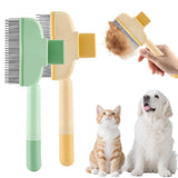 2-in-1 Pet Grooming Brh, Magic Pet Hair Remover Comb with Self-Cleaning Button for Dogs & Cats, V1258-DP02-F-412