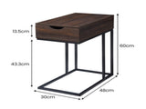 Sarantino C-Shaped Drawer Side Table TBL-NTD-576-04
