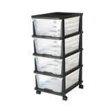 Plastic Storage Drawers Cart, 4 Drawers Storage Organizer with Wheels, Rolling Closet Organization V767-VVR-CWCT1SLJL4G13PBKB001V0