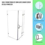 1000 x 700mm Frameless 10mm Glass Shower Screen By Della Francesca 830641