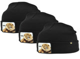 3x Goorin King Beanie Hat Hear Me Roar Warm Winter Ski Animal Series - Black V563-107-0121-BLK-3X