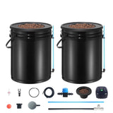 DWC Hydroponics Grow System Deep Water Culture with Top Drip 2 Buckets V952-SSSPXT2T8INK25VV5V3