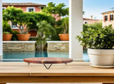 Indoor Plant Stand - Coffee Acacia Wood with Elevated Edge Protection V1369-AZ3-W-14618