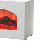 270ml Mist Humidifier Simulated Fireplace Design Power Off Protection Fire Diffuser for Home White V1294-YM0626-3113230006812