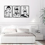 3pc Modern Metal Wall Art Decor Abstract Minimalist Decoration V63-920981