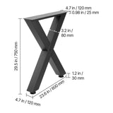 Table Legs, 750 x 600 mm Steel Furniture Legs, Modular Design, Easy Assembly, 1000 kg Max V952-ZTCFKXX2824IDAGR1001V0